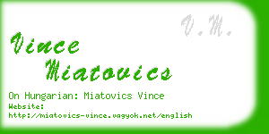 vince miatovics business card